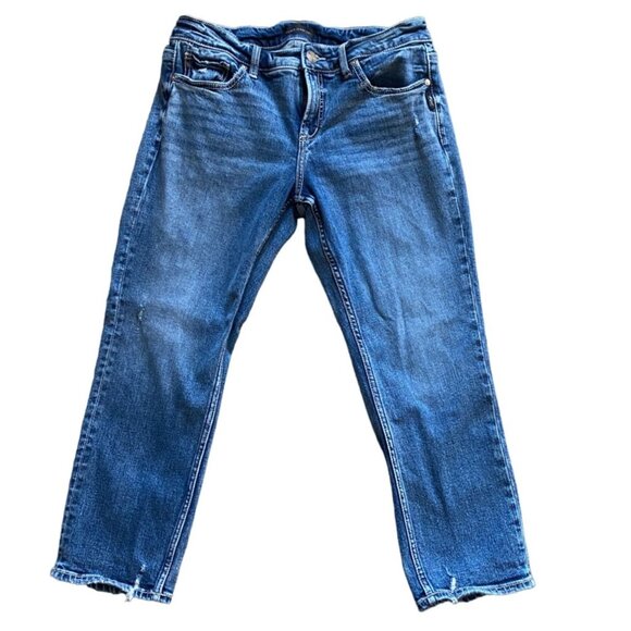 Silver Jeans Womens 'Elyse Capri" Denim Capri jeans-Blue-Size 29X32.5-GUC - Picture 1 of 7